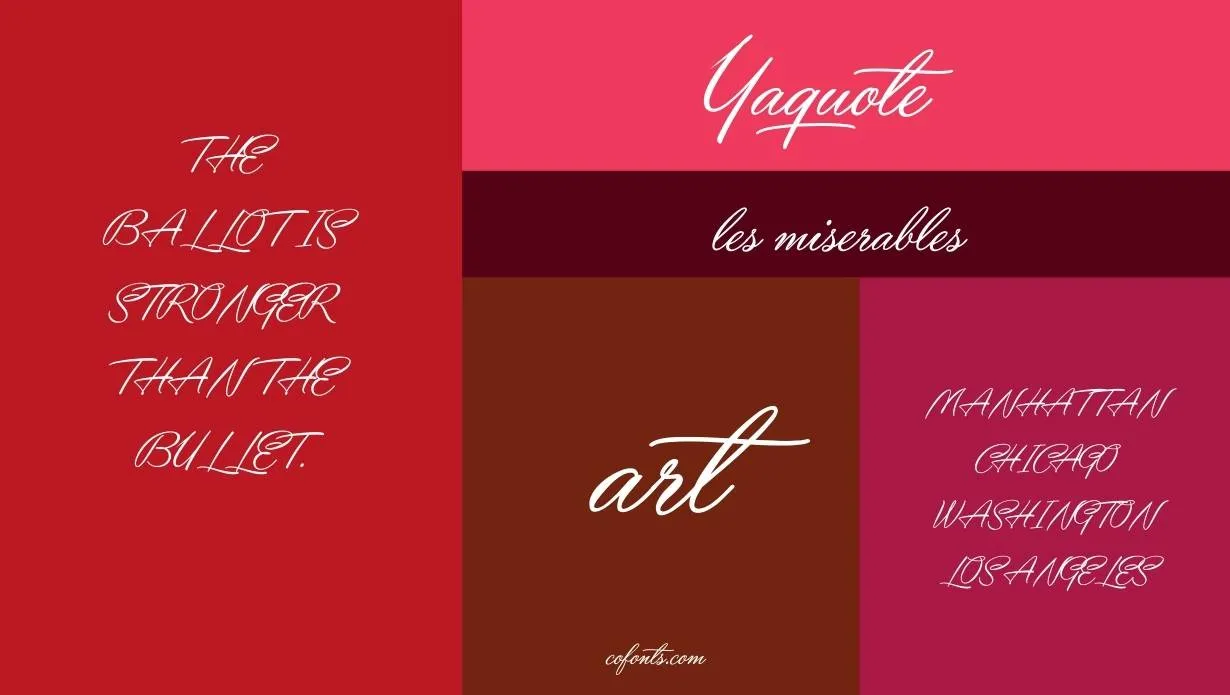 Yaquote Script Font