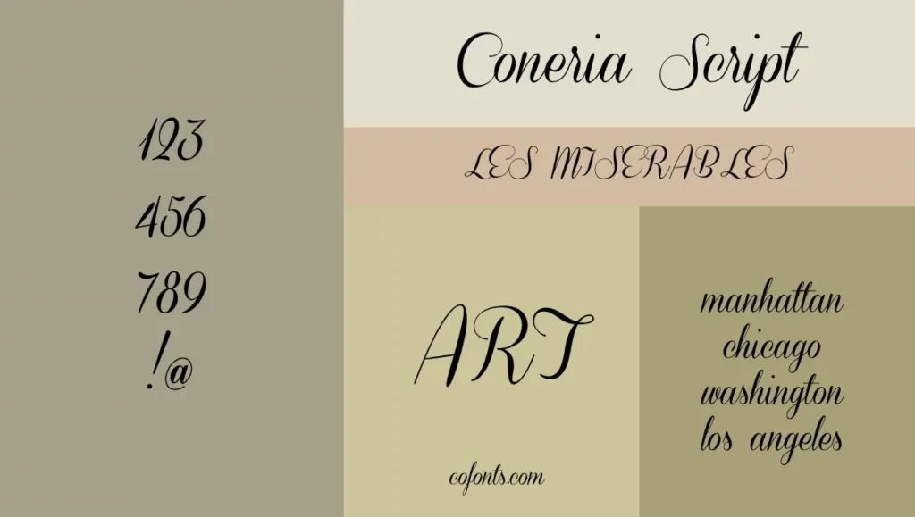 Coneria Script Font Family View