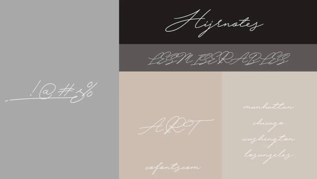 Hijrnotes Font Family View