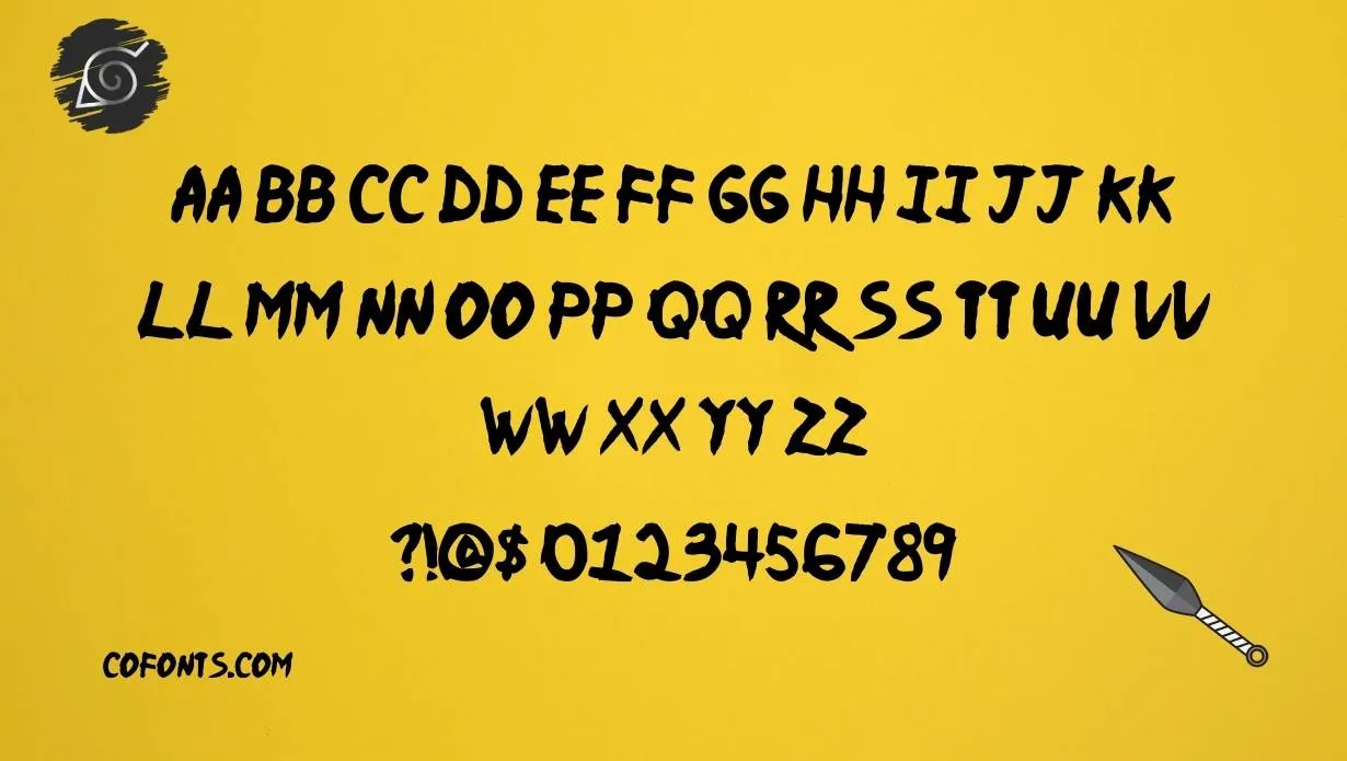 Ninja Naruto Font Family View