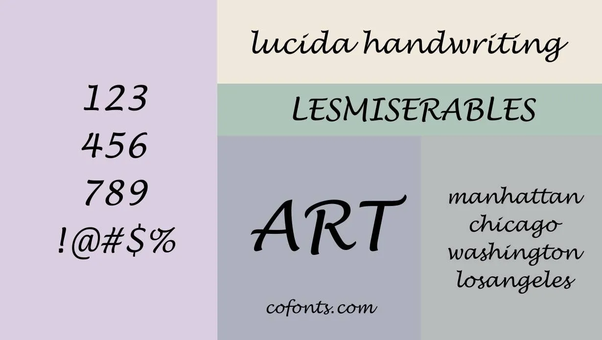 Lucida Handwriting Font Family View