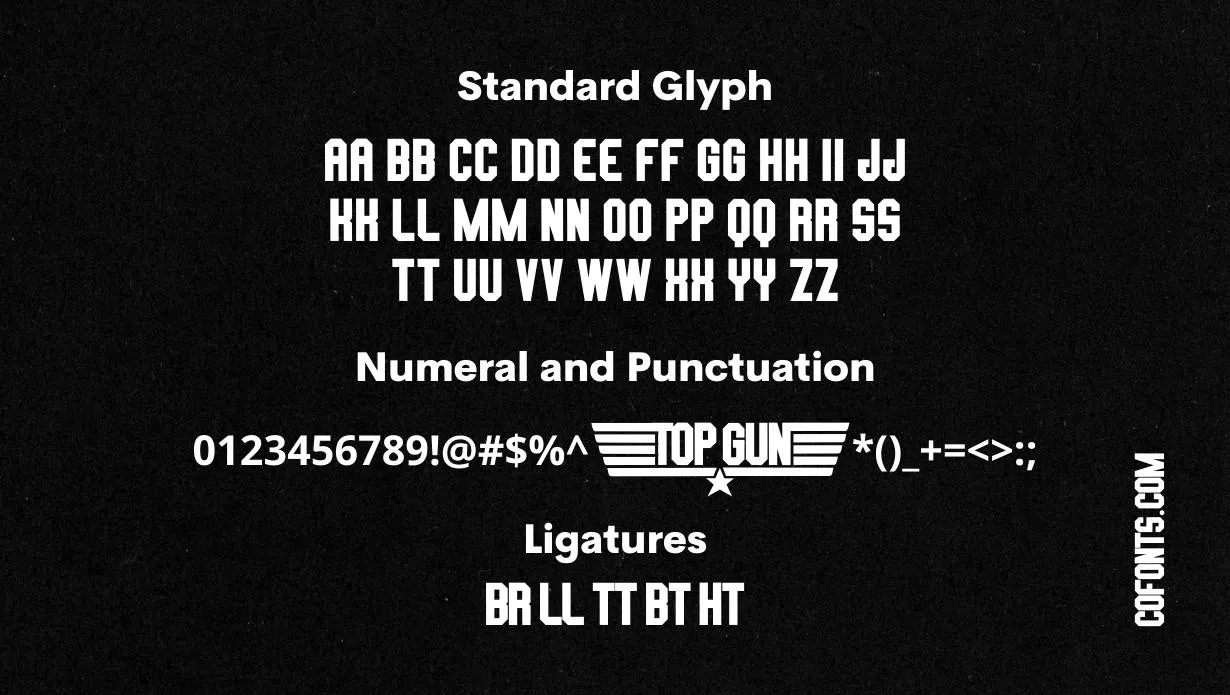 Top Gun Font Family View